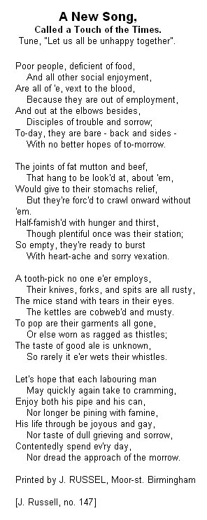 Text of A New Song called a Touch on the Times: Joseph Russell, no.147