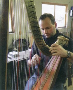 Carwyn playing the Welsh Triple Harp