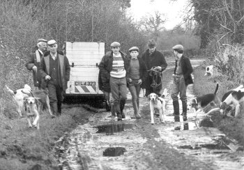 Members of the Newtownbutler Hunt Club, Drumcraw Bridge, 1980.