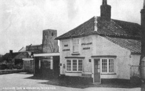 Morston Anchor Inn and church.