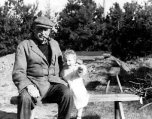 Philip Hamond with son Ned, mid 1940s.