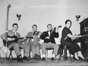 On Stage Jim Delaney, John, Bill MacDoanld, Kay Jamieson