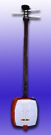 Photo of a shamisen.