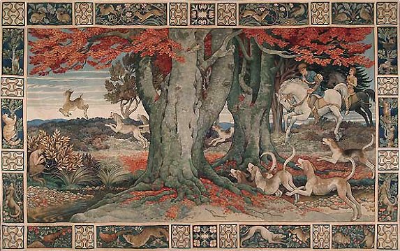 The Chase: Tapestry designed by Heywood Sumner