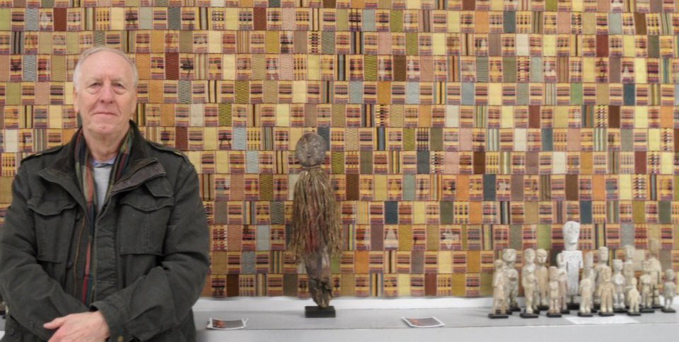 Mike Yates at an exhibition of Ghanaian art that he curated earlier this year